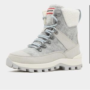 Hunter Women’s Chunky Grey Gray Felt Commando Winter Boots 5 US 3 UK